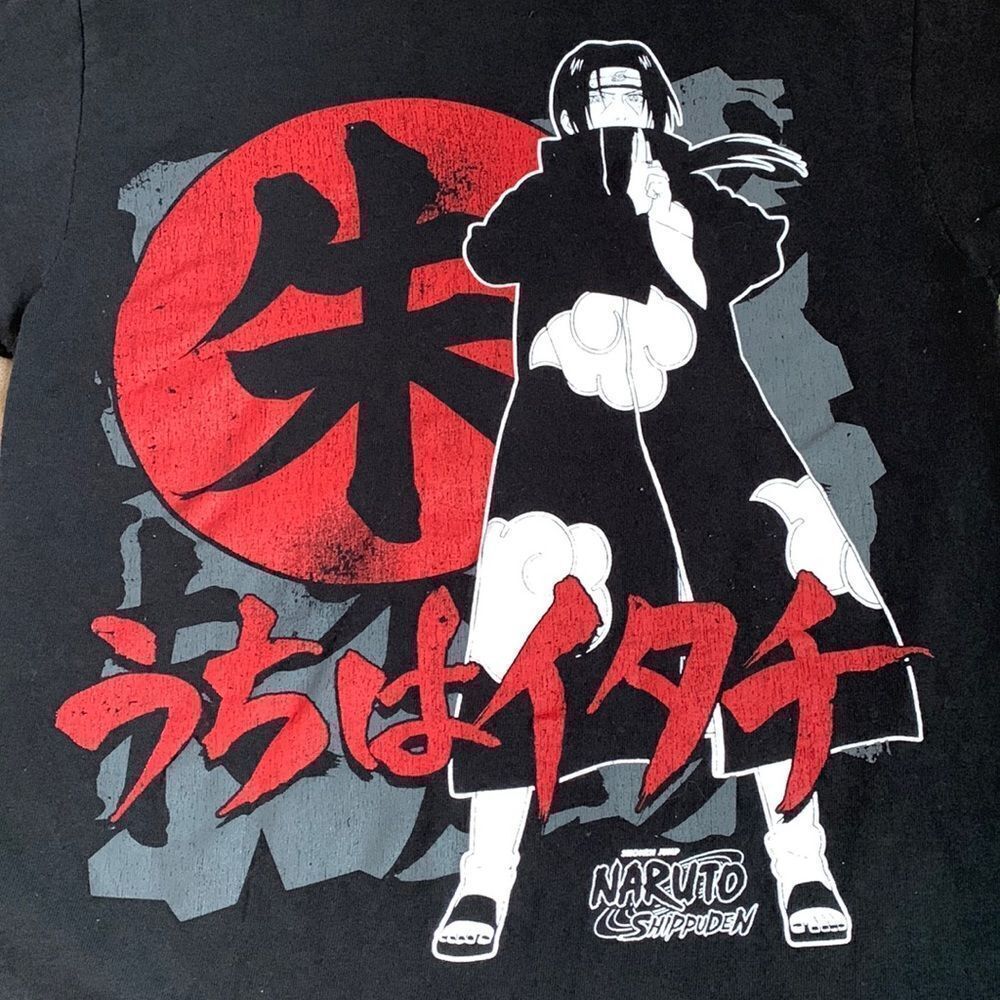 Naruto Shippuden “Itachi” Anime Graphic T-shirt S Black